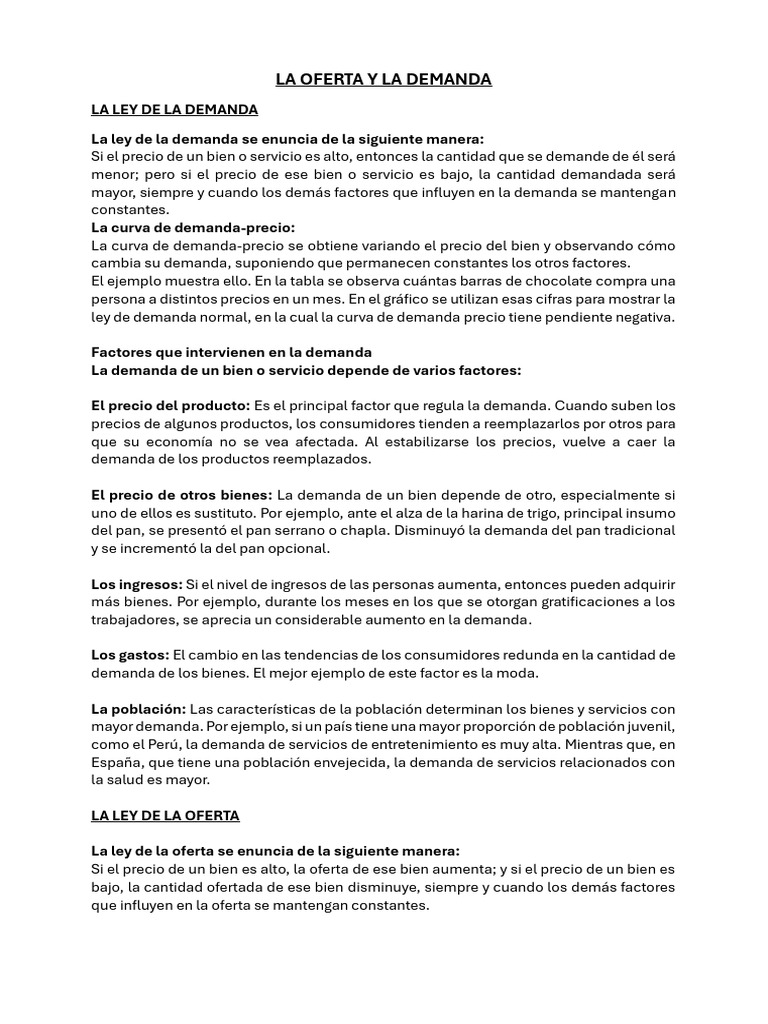 La Oferta y La Demanda | PDF | Oferta (economía) | Oferta y demanda