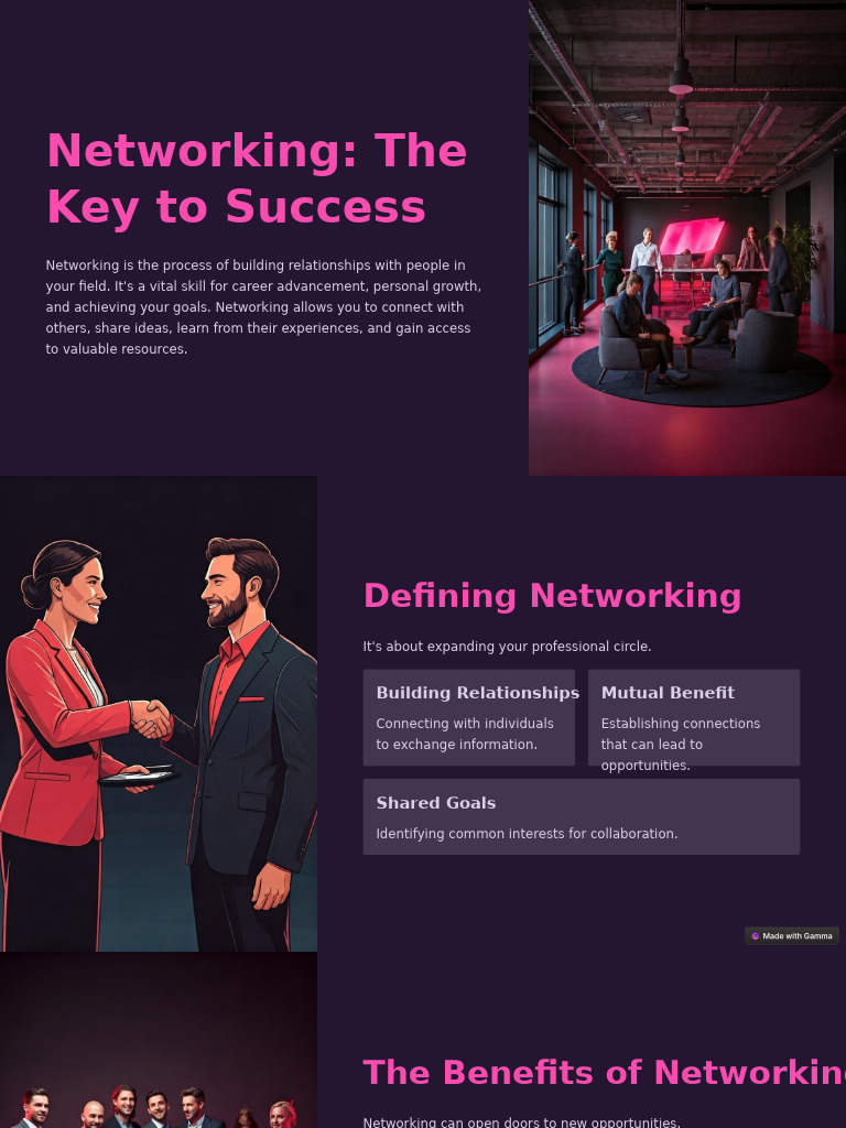 Networking The Key To Success | PDF | Collaboration | Volunteering
