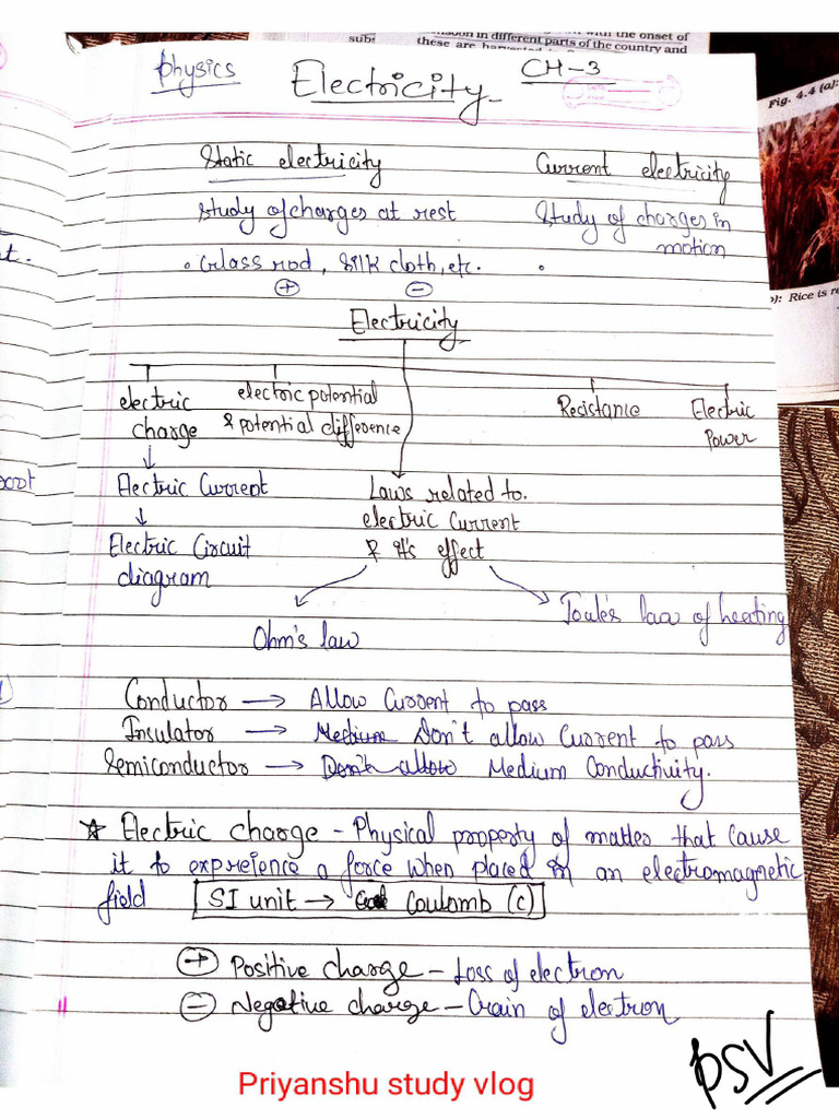Electricity Notes Phy CH 3 | PDF
