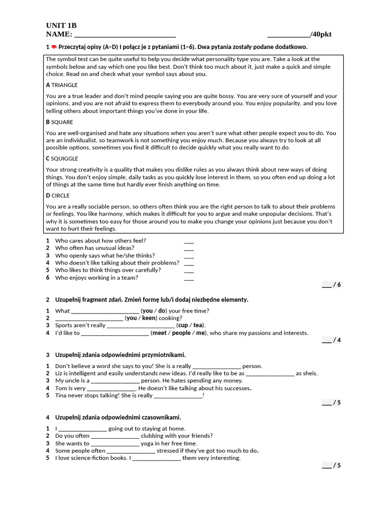 Unit 1 B | PDF | Self-Improvement