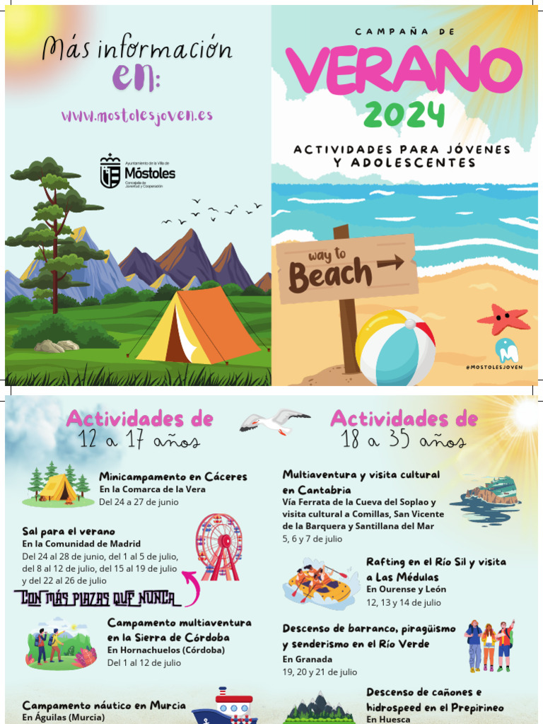 Actividades de Verano 2024 para Jóvenes | PDF