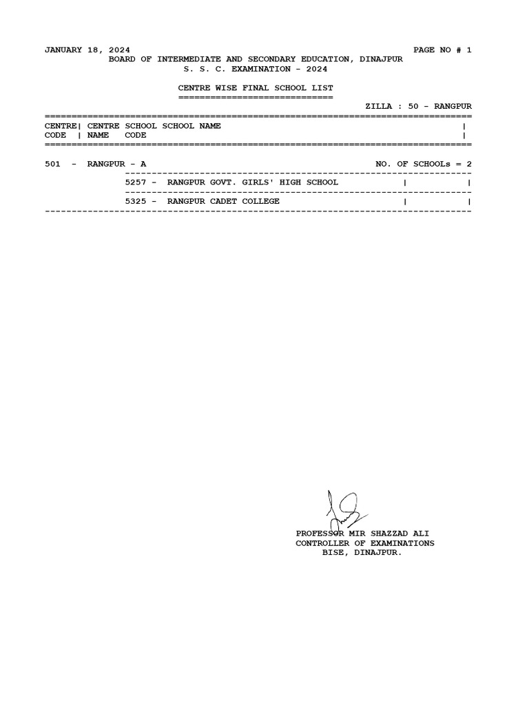 Ssc 2024 centre list full pdf educational institutions secondary