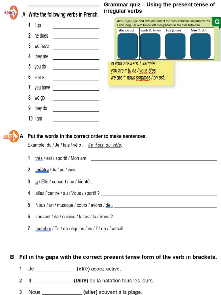 Free Time Verb Work | PDF