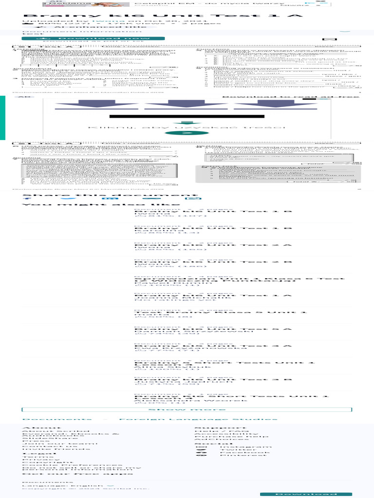 Brainy kl6 Unit Test 1 A PDF | PDF | Scribd | World Wide Web
