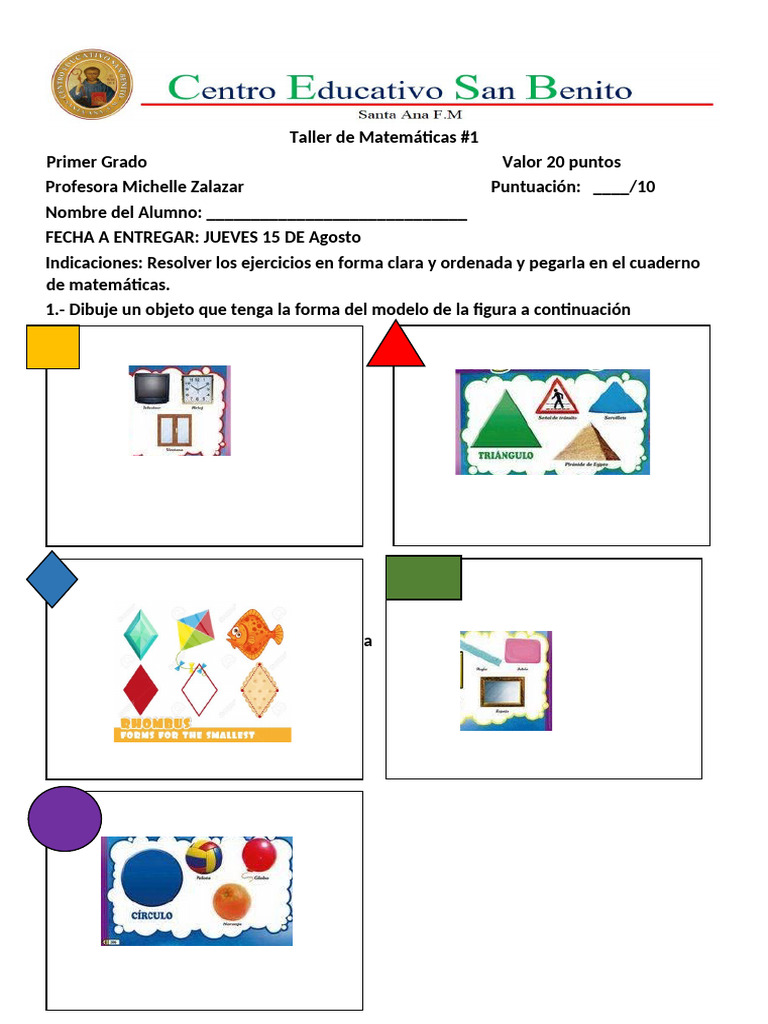 Taller de Matematicas Primer Grado. | PDF | Métodos y materiales de ...