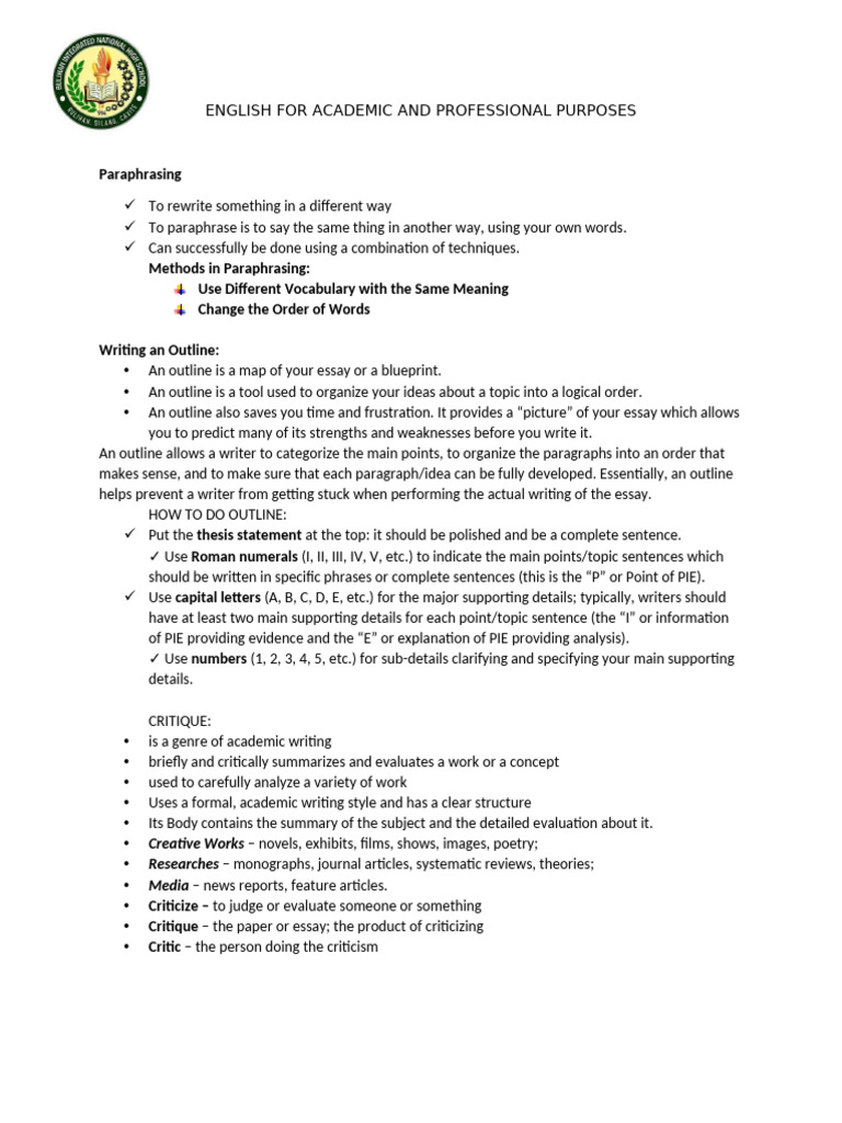 English For Academic and Professional Purposes | PDF | Essays | Paragraph