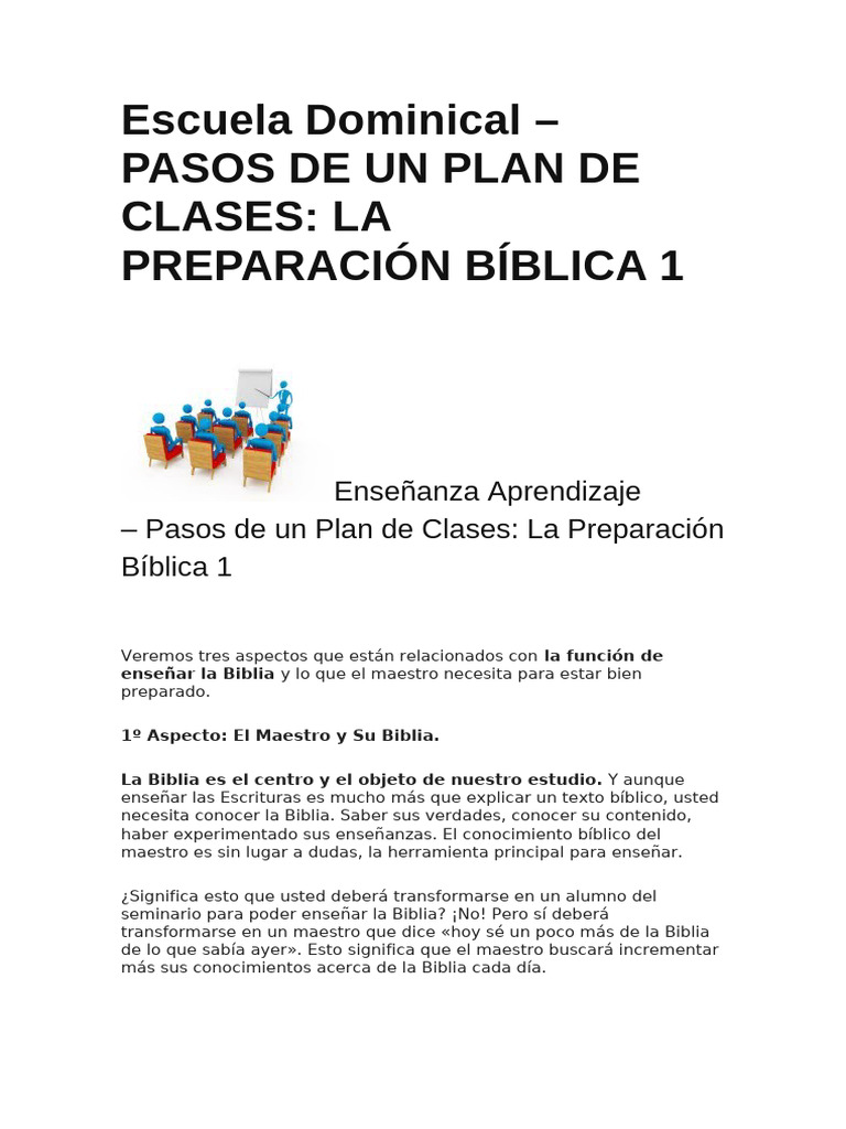 Escuela Dominical - 4 Pasos | PDF | Enseñando | Aprendizaje