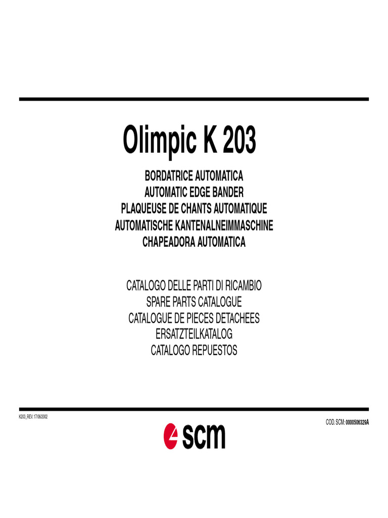 Manual de Partes Olimpic K 203 | PDF