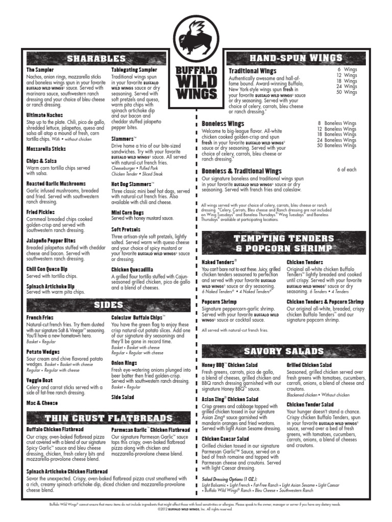 BWW Menu New-3 | PDF | Hamburgers | Salad