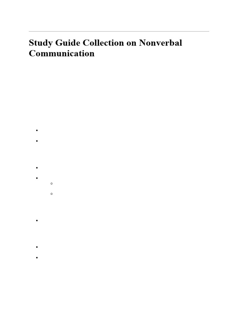Nonverbal Communication Study Guide | PDF | Communication | Odor