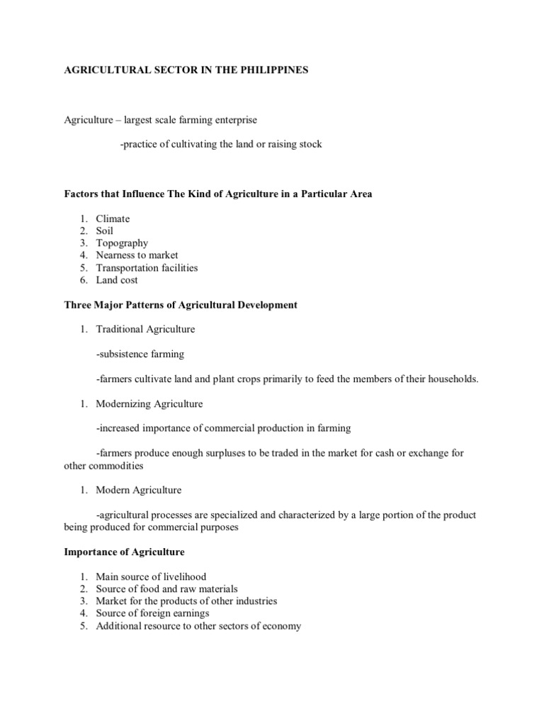 Agricultural Sector in The Philippines | PDF | Leasehold Estate ...