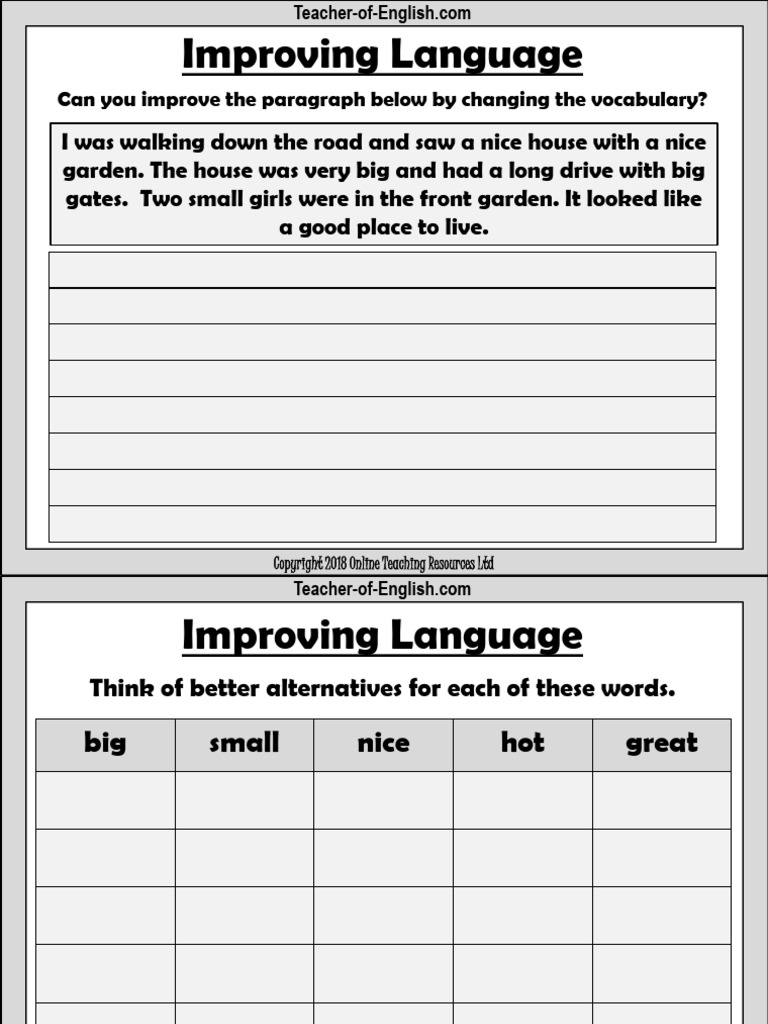 Improving Vocabulary | PDF | Career & Growth | Language Arts & Discipline