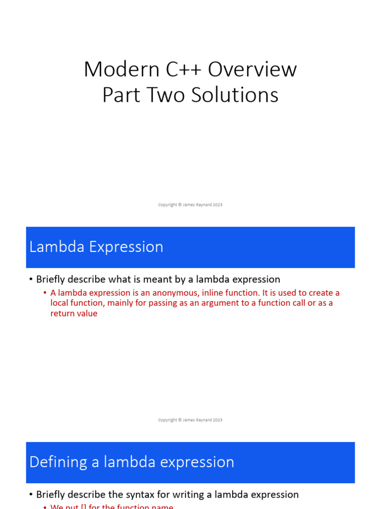 Modern C Overview Part Two Solutions | PDF | Anonymous Function ...