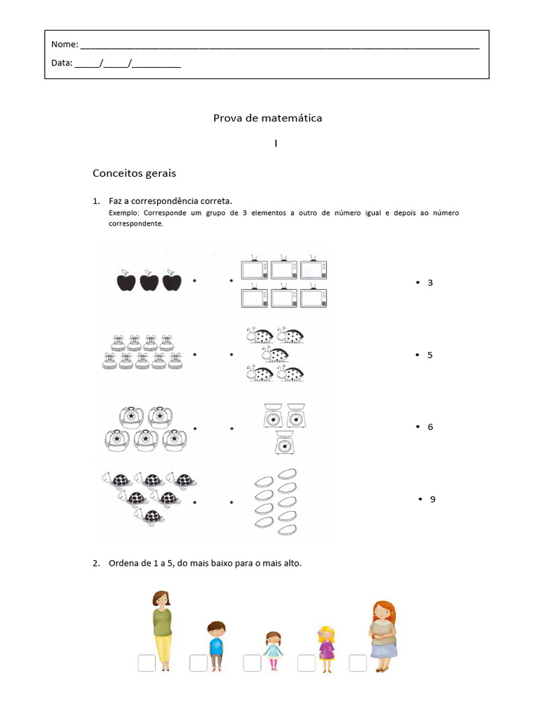 Prova de Matemática para Educação Básica | PDF
