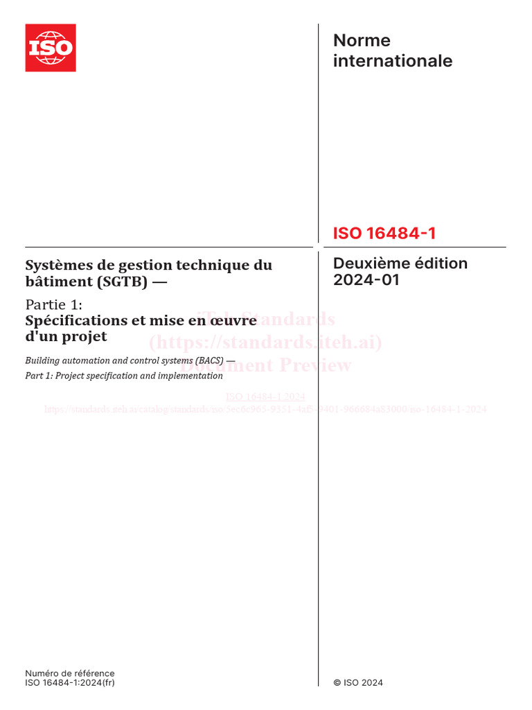 Iso 16484 1 2024 | PDF | Organisation internationale de normalisation ...