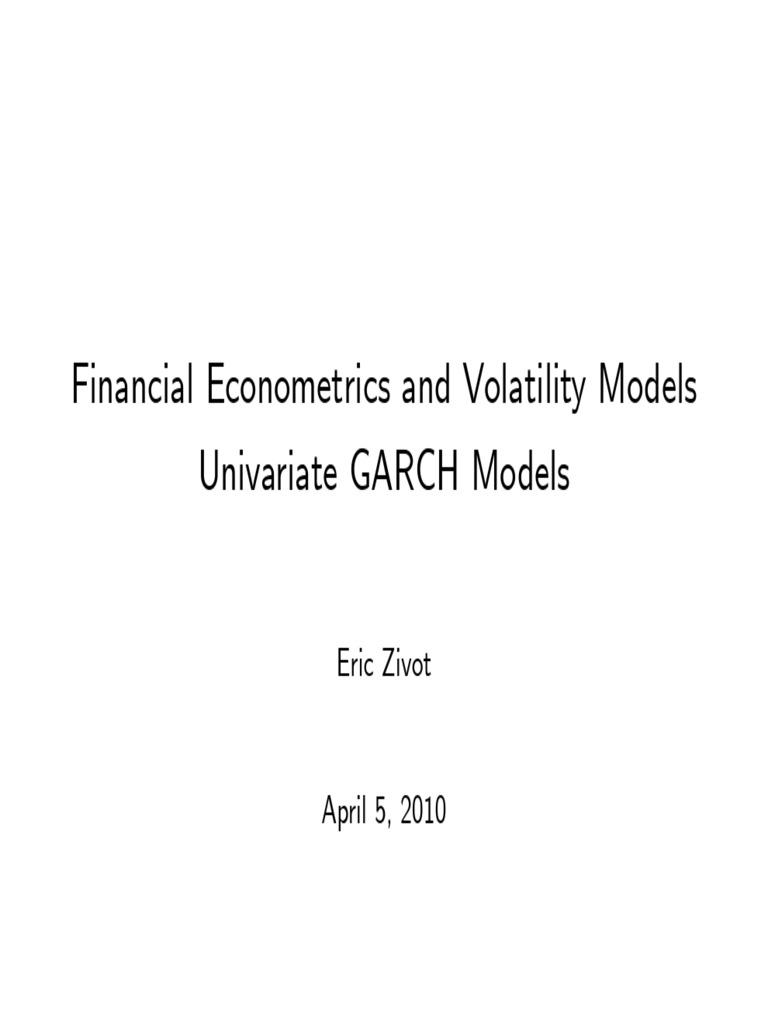 GARCH Models in Financial Econometrics | PDF | Black–Scholes Model ...