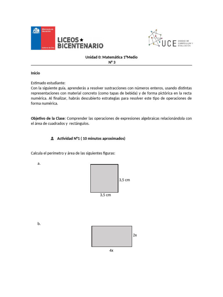 Guia 3 | PDF | Matemáticas | Matemática Elemental