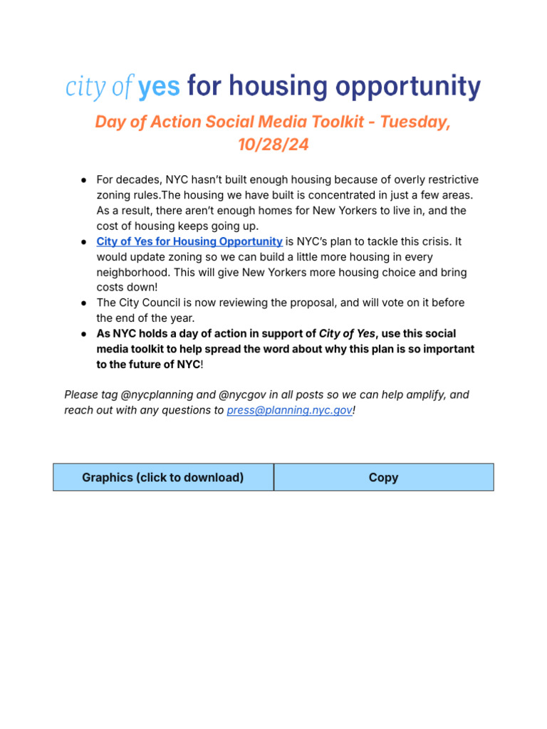 Social Media Toolkit Day Of Action For City Of Yes For Housing