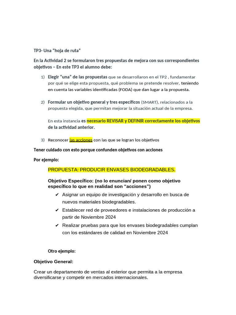 HOJA DE RUTA tp3 SEMINARIO ADMIN | PDF | Business | Análisis FODA