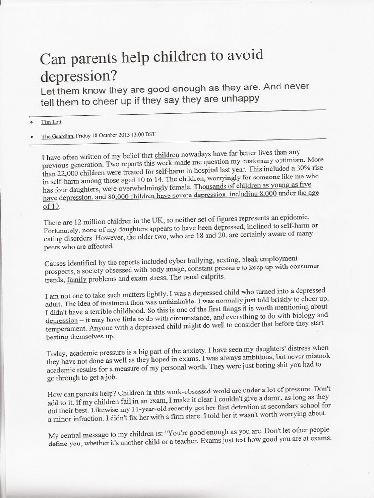 Child Depression | PDF
