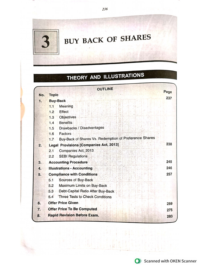 F.A - 3) Buy Back of Shares Manan Prakashan | PDF