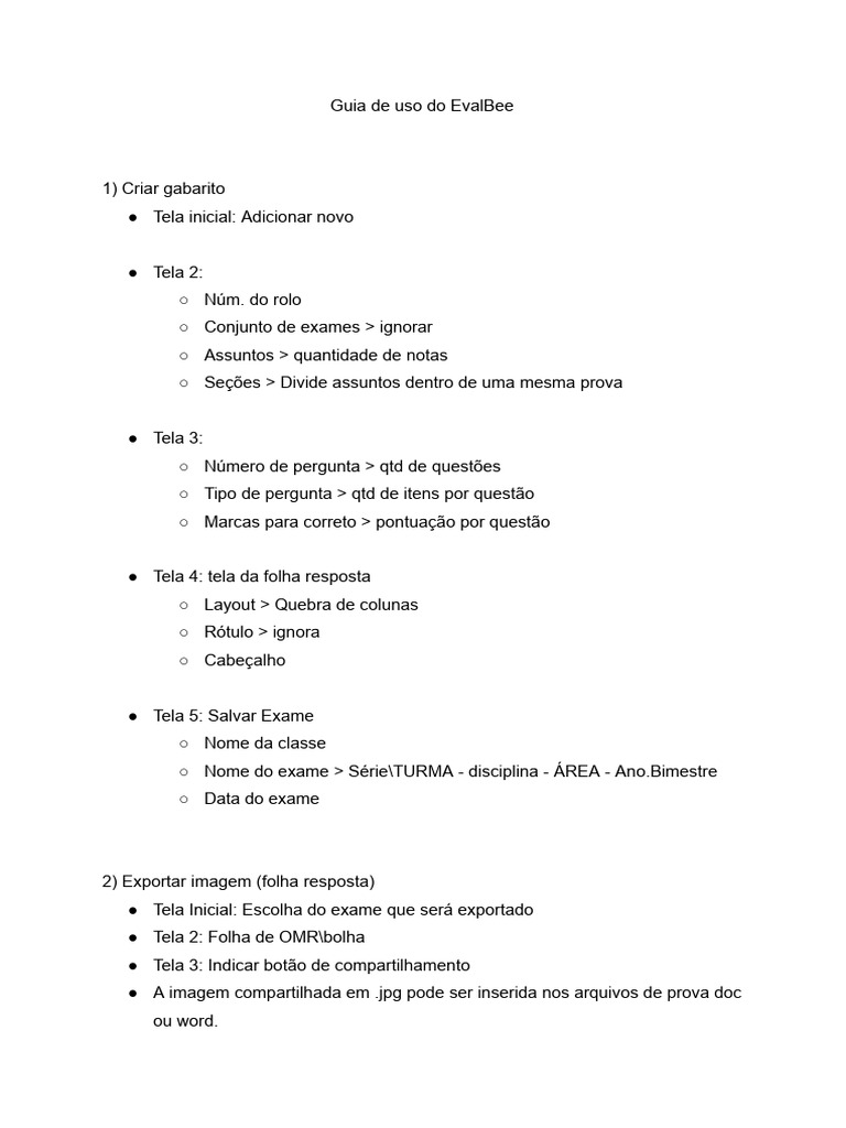 Guia Prático do EvalBee | PDF