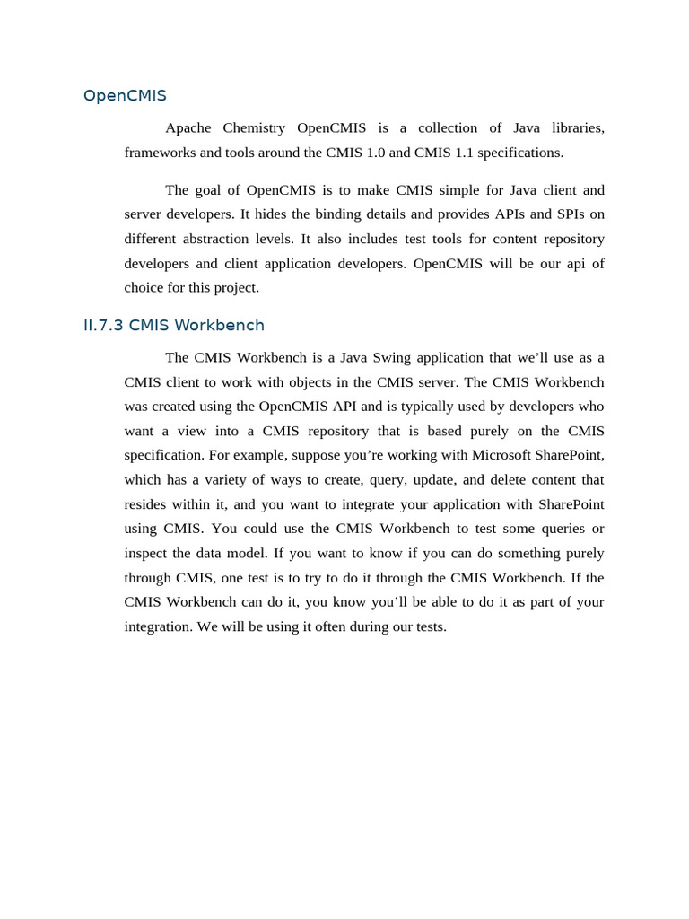 OpenCMIS and CMIS Workbench Overview | PDF