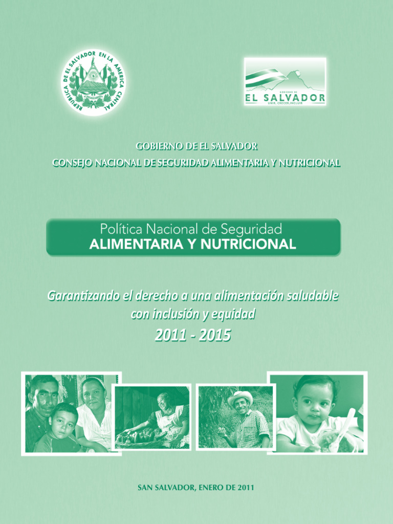 El Salvador Politica Nacional de Seguridad Alimentaria y Nutricional ...