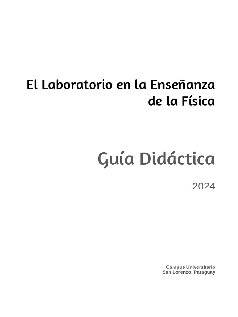 Guia Didactica Laboratorio en La Enseñanza de La Fisica | PDF ...