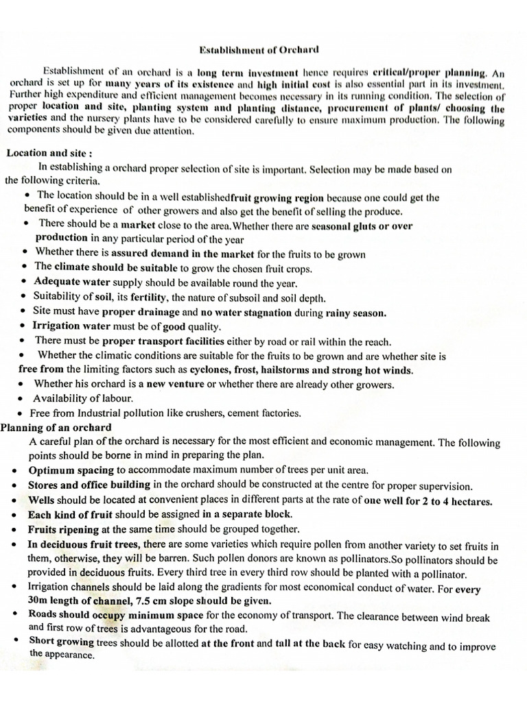Orchard Management | PDF