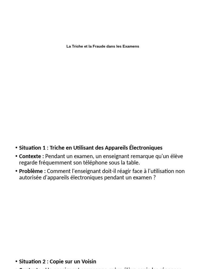 Gestion de la Triche aux Examens | PDF