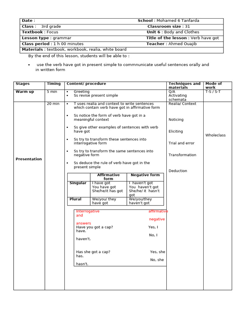 U6 Grammar Have Got | PDF | Linguistic Typology | Language Families