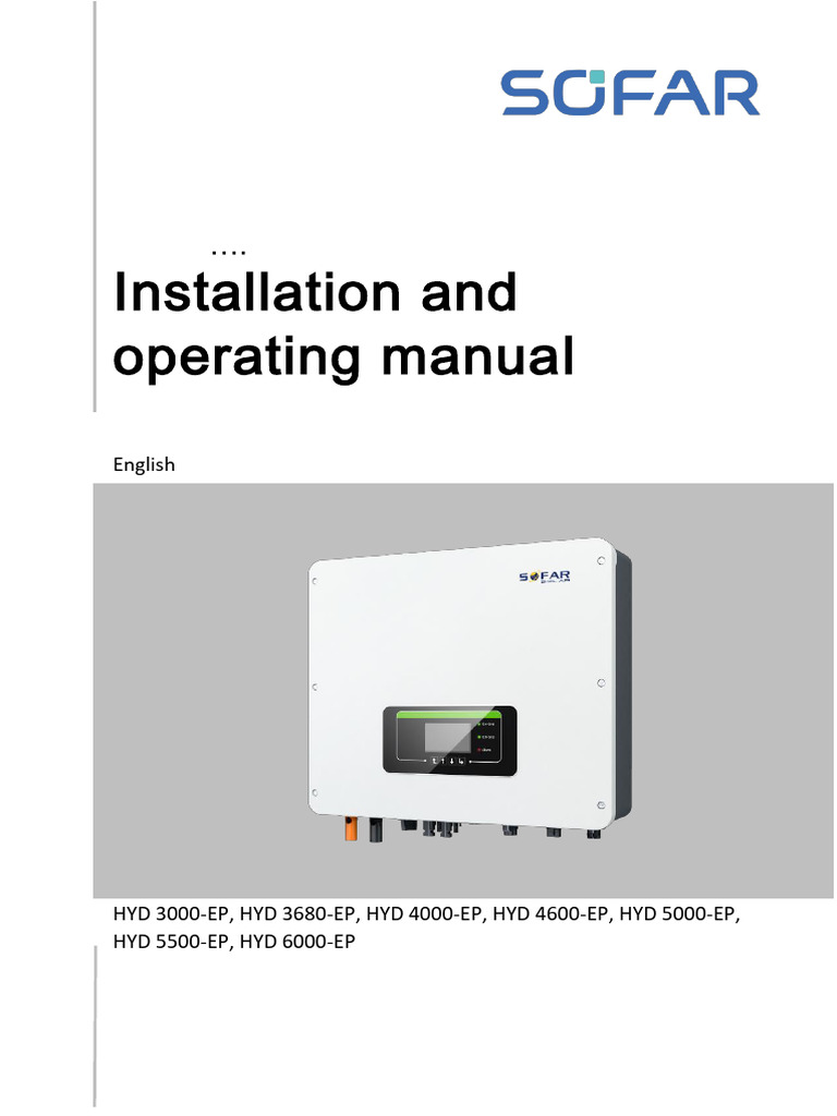 Sofar HYD 6000-EP Manual Overview | PDF | Power Inverter | Electrical ...