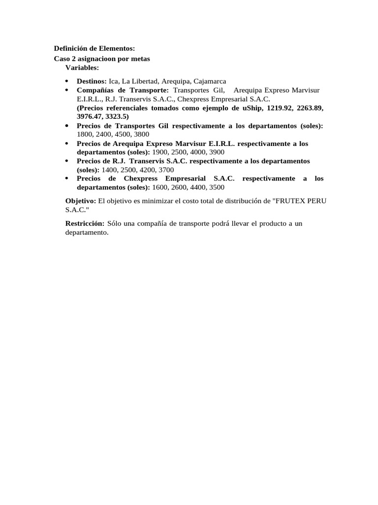 Definición de Elementos-Caso2 Invope | PDF | Estadísticas descriptivas ...