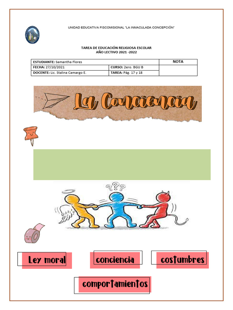 La Conciencia y la Ley Moral | PDF