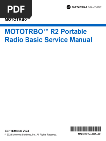 MOTOTRBO R2 Portable Radio Basic Service Manual