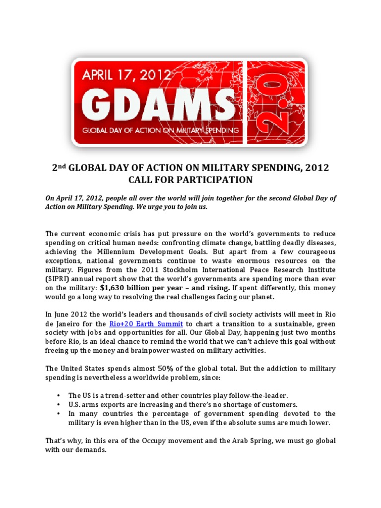 Global Day of Action on Military Spending | PDF | Public Sphere ...
