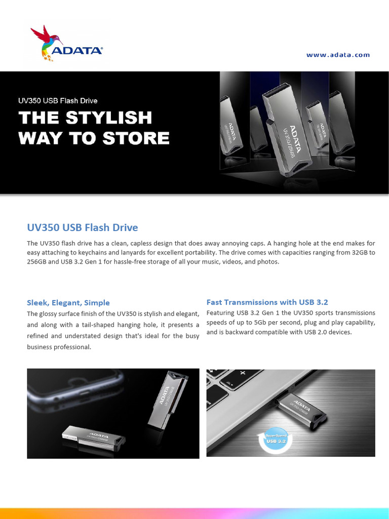 Datasheet Uv350 Usb Flash Drive v11 | PDF | Games & Activities ...