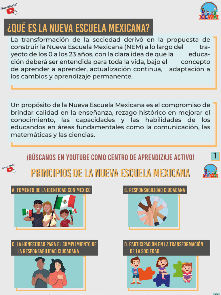 Principios de la Nueva Escuela Mexicana | PDF | Aprendizaje | Maestros