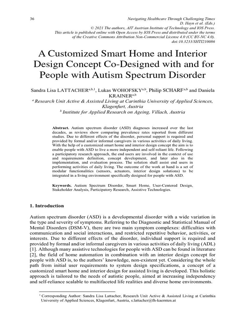 Smart Home Design for Autism Support | PDF | Autism Spectrum | Mental ...