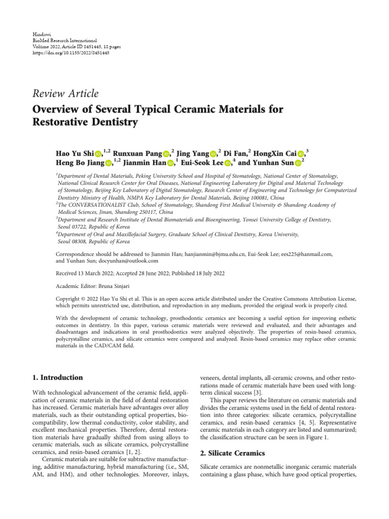 Overview of Several Typical Ceramic Materials for | PDF | Zirconium ...