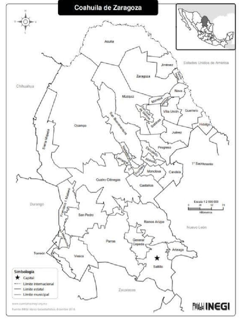 Mapa Coahuila Con División Política | PDF