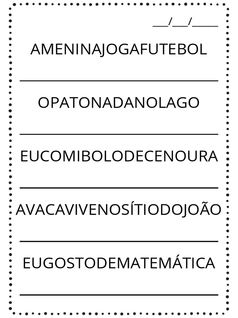 Separando As Palavras Na Frase @professorajuliacosta | PDF
