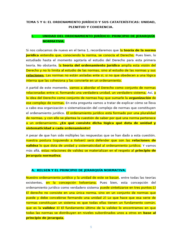 TEma 5 y 6. EL ORDENAMIENTO JURÍDICO | PDF | Caso de ley | Justicia