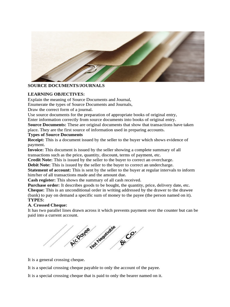 Source Documents... Journals | PDF | Cheque | Payments
