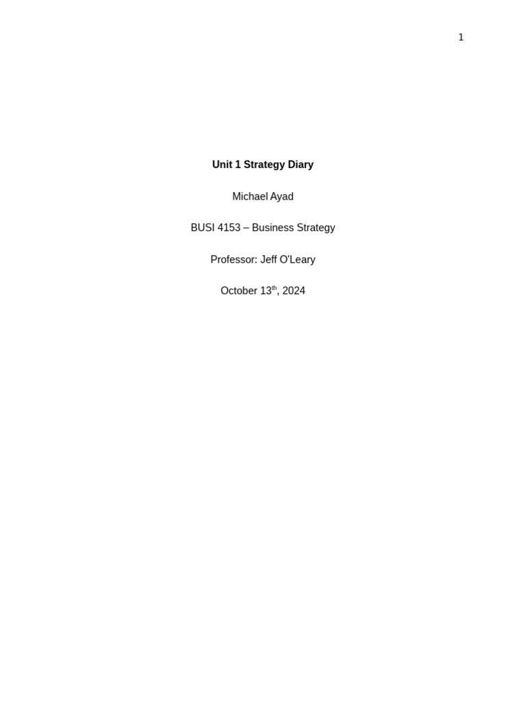 Business Strategy Insights Diary | PDF