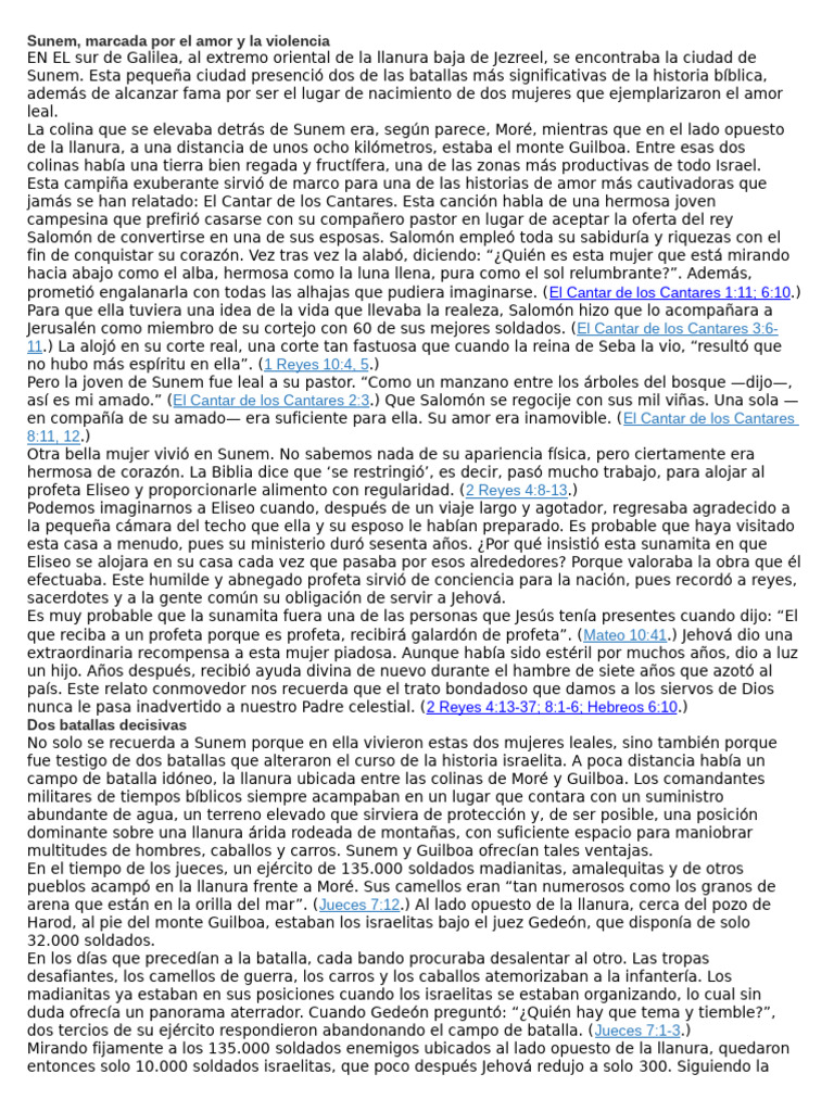 Sunem: Amor y Batallas Bíblicas | PDF | Saulo | Solomons