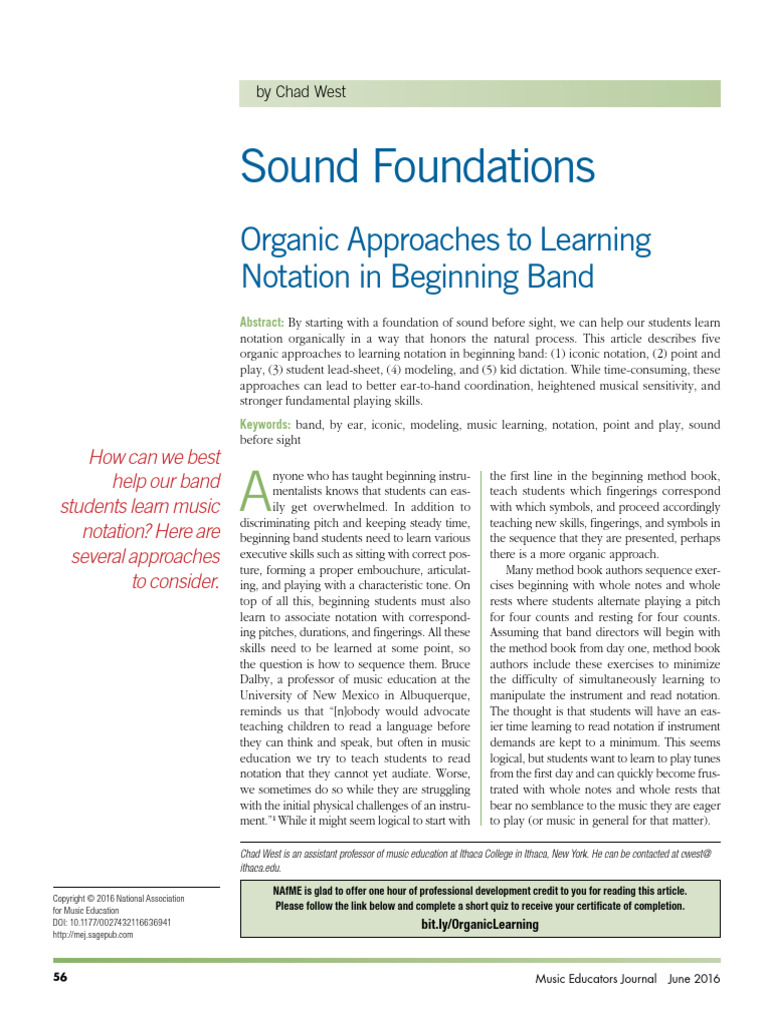 Music Educators Journal 2016 West 56 61 | PDF | Music Education ...