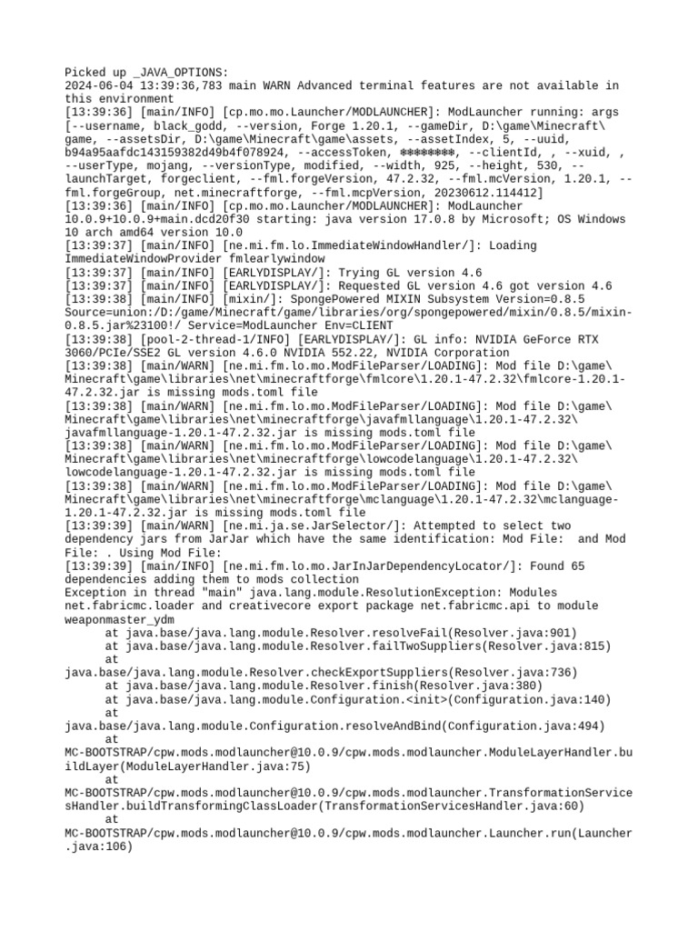Minecraft Forge Mod Launch Errors | PDF | Software | Computing