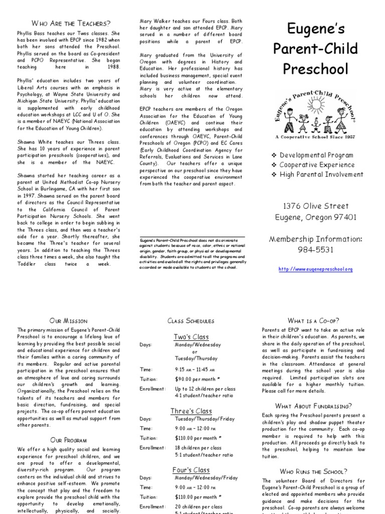 Registration Flyer and Enrollment Agreement | PDF | Preschool | Tuition ...